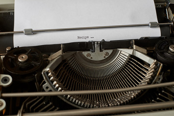 Recipe typed words on Vintage Typewriter