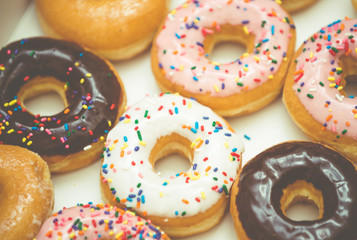 Donuts macro close up