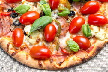 tasty pizza on a the table