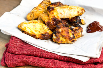 fried Chicken wings with sauce