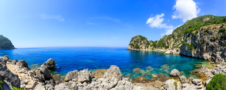 Ermones beach on Corfu island