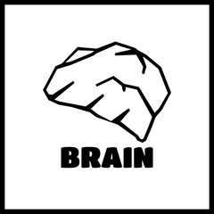 Colorful brain low polygon