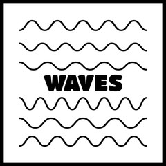 Waves outline icon, modern minimal flat design style
