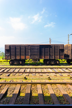 Train Track Cargo Carriage Sri Lanka Railways V