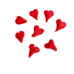 red valentine heart made with plasticine