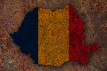 Karte von Rumänien auf Textur