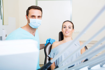 Young woman at the Dentist.