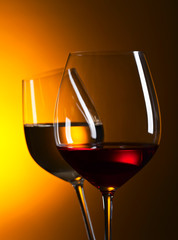 glasses with red and white wine