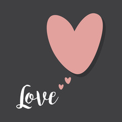 Happy Valentines Day Hand Drawing Vector Lettering design.Happy Valentine's Day Typographic on Chalkboard background with Heart.