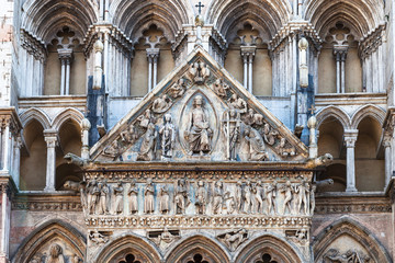 decoration of facade of Ferrara Cathedral