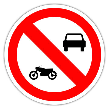 Panneau routier en France : interdit aux véhicules à moteur
