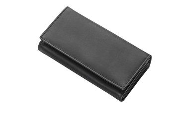 black long wallet on white background