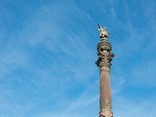 Christopher Columbus Statue in Barcelona, Spain.
