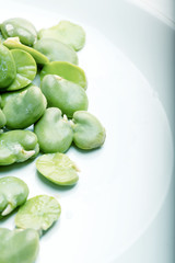 Heap of boiled broad beans