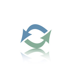 Abstract vector arrow with reflect. Blue and green arrows.
