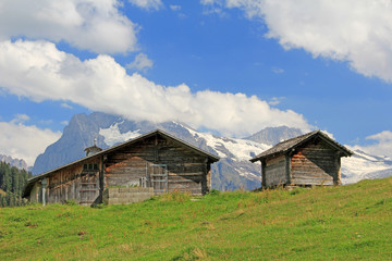 Obraz premium hütten, grindelwald, alpen, schweiz 
