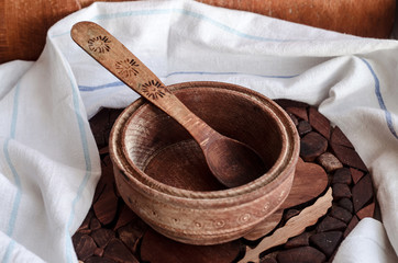 Household utensils on a stand made