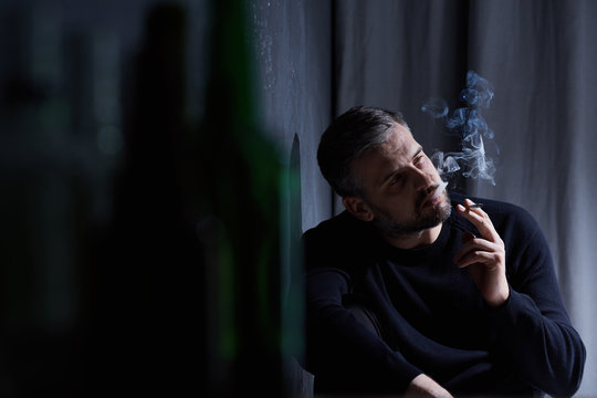 Man addicted to smoking