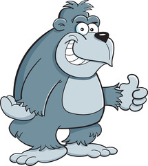 Cartoon illustration of  a gorilla giving thumbs up.
