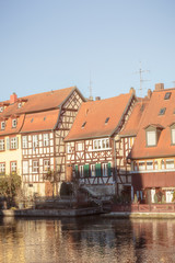 Obraz premium Lovely Citiscape of the City of Bamberg in Winter in Germany, Eu