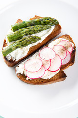 Two different sandwich on plate
