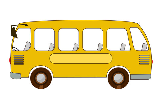 Школьный автобус. Векторная иллюстрация изолированно на белом фоне. 