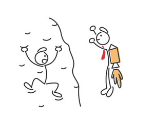 Creative Business Strategy Tips Stickman Illustration Concept - Wise Confidence Decision Making