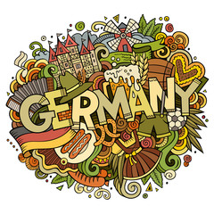 Cartoon cute doodles Germany illustration