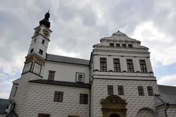 Architecture from Pardubice and cloudy sky