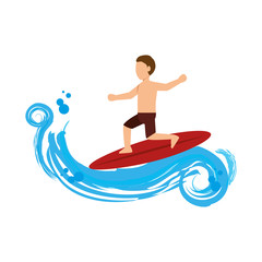 surfing Extreme sport athlete avatar vector illustration design