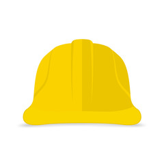 Construction helmet icon on white background. Vector illustration - flat style.