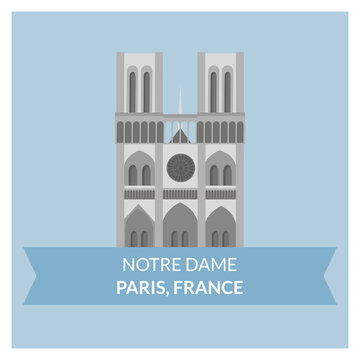 Notre Dame Cathedral (Paris, France) vector building
