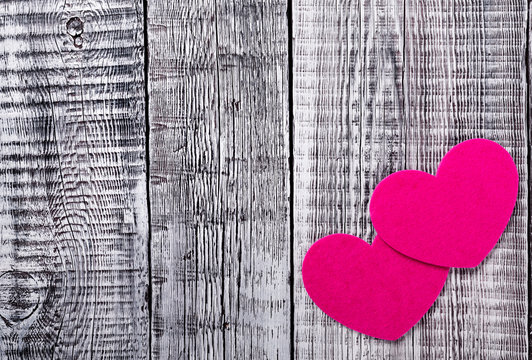 Heart shape on wooden table