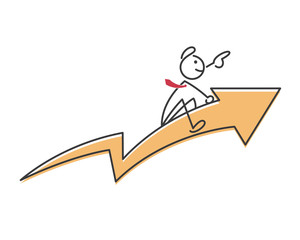 Creative Business Strategy Tips Stickman Illustration Concept - Focus And Persistence With Your Target