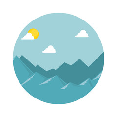 mountain emblem isolated icon vector illustration design