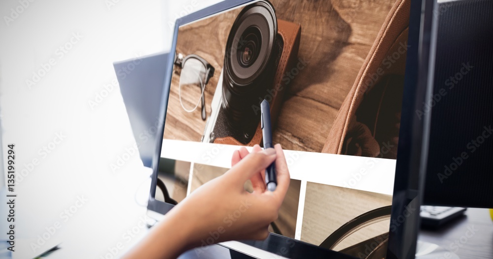 Wall mural composite image of website frontpage