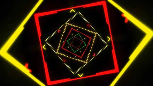 Psychedelic clip showing the formation of colorful pink, red and blue shapes and lines on a green background for use as retro 1970 style backgrounds or general screen savers and wallpaper..