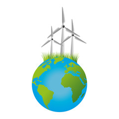 Naklejka premium save the world planet ecology vector illustration design