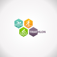Triathlon fitness symbol icon