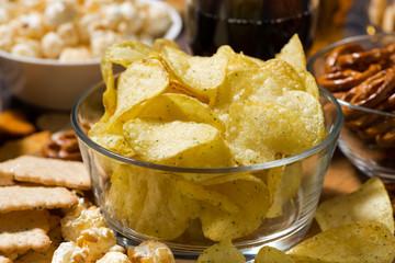 fast food, assortment of snacks for beer, closeup