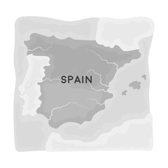 Territory of Spain icon in monochrome style isolated on white background. Spain country symbol stock vector illustration.