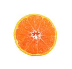 Half of orange fruit isolated on white background