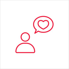 love confession line icon