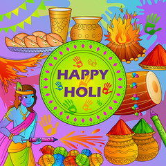 India Festival of Color Happy Holi background