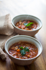 chunky lentil and vegetable soup 