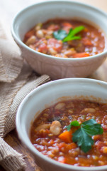 chunky lentil and vegetable soup 