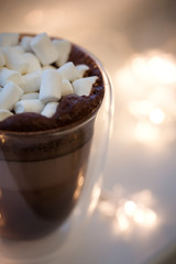 Hot cocoa in mug with mini marshmallows