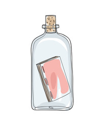 Message in a Bottle hand drawn vector cute illustration 5