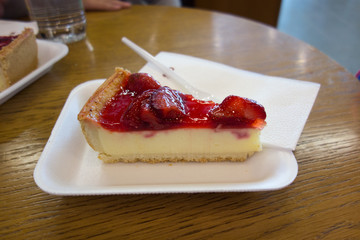 Fresh strawberry cheesecake