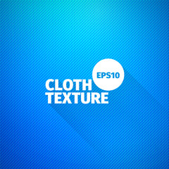Cloth texture. Vector blue fabric background. Cotton pattern